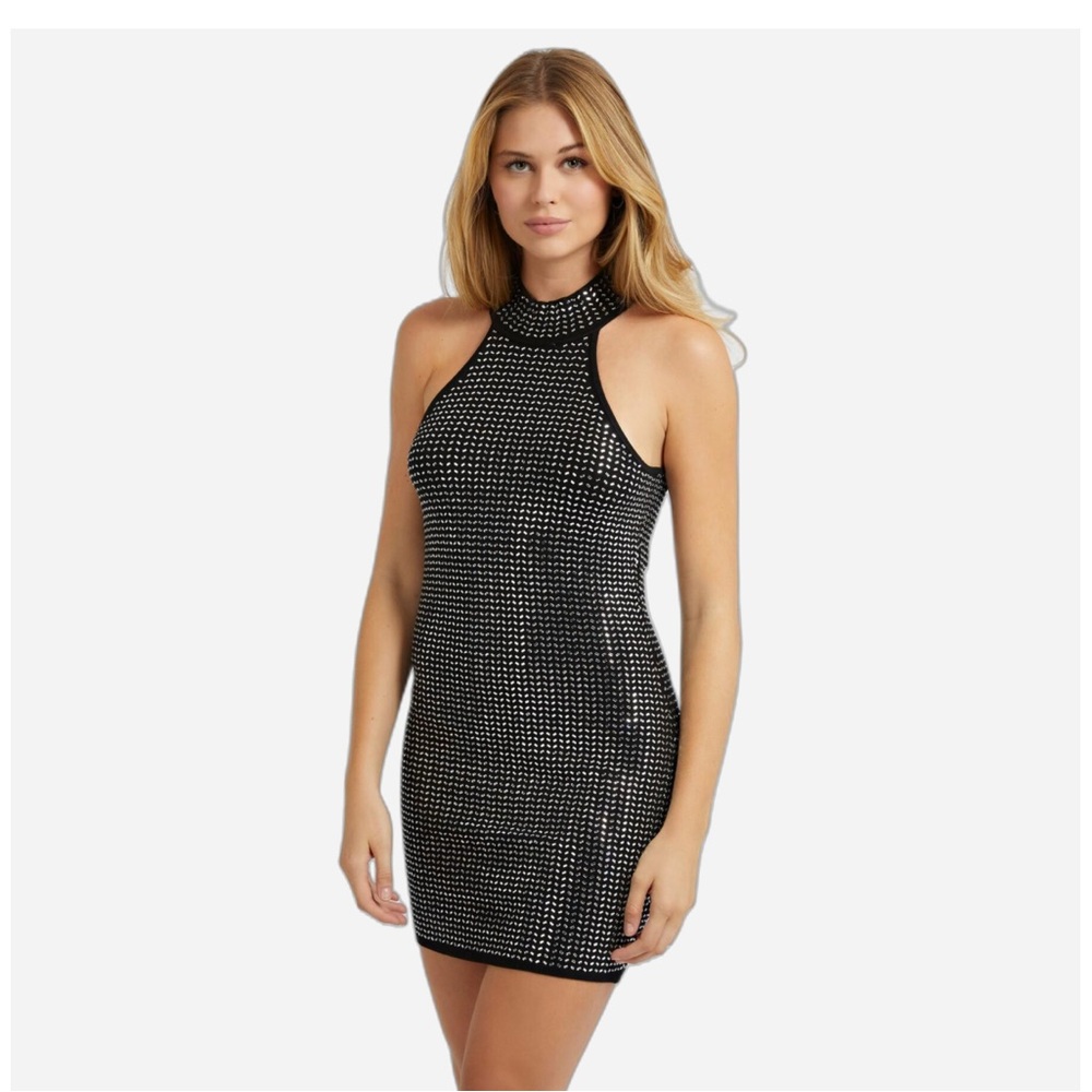 NWT Guess Celeste turtleneck dress Sz Large black